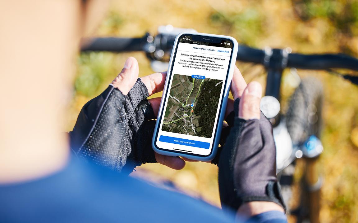 Mit Bikemap die Richtung für einen Rundweg festlegen
