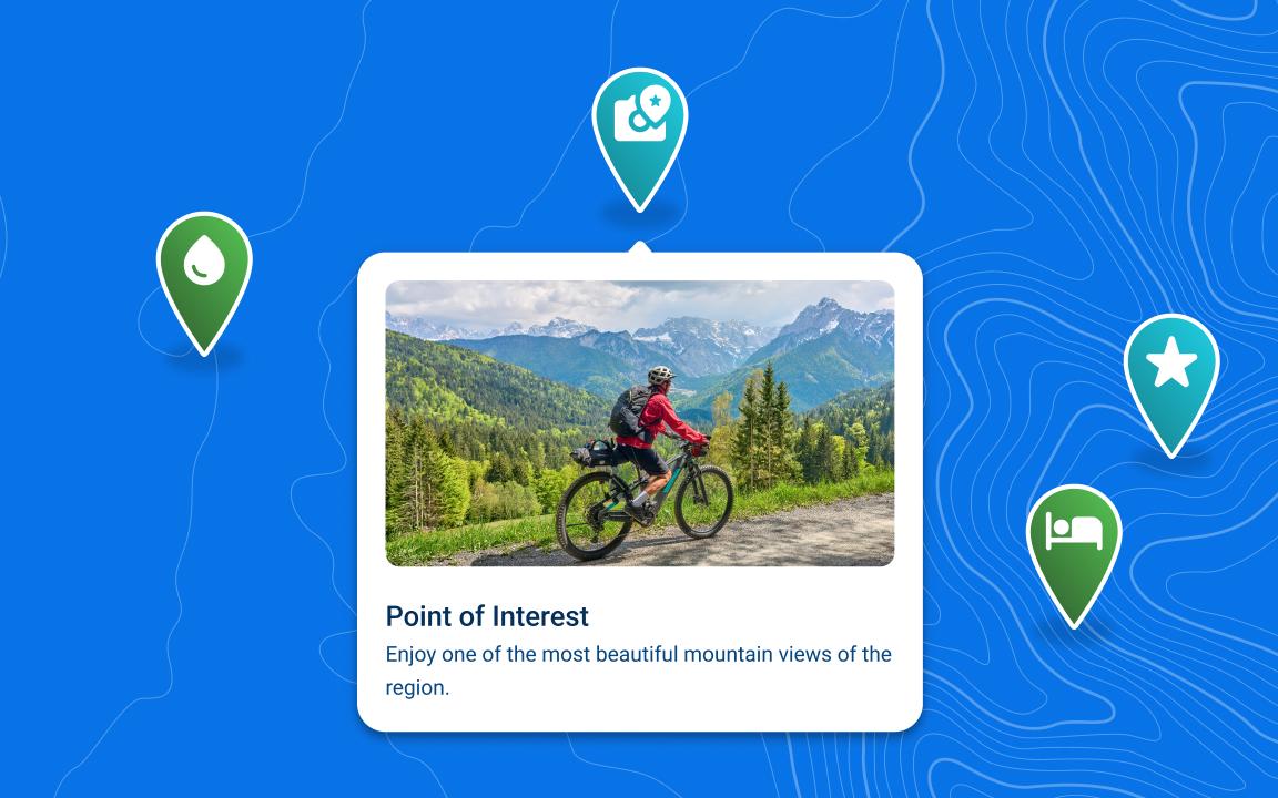 Custom point of interest in a Bikemap route with image and description