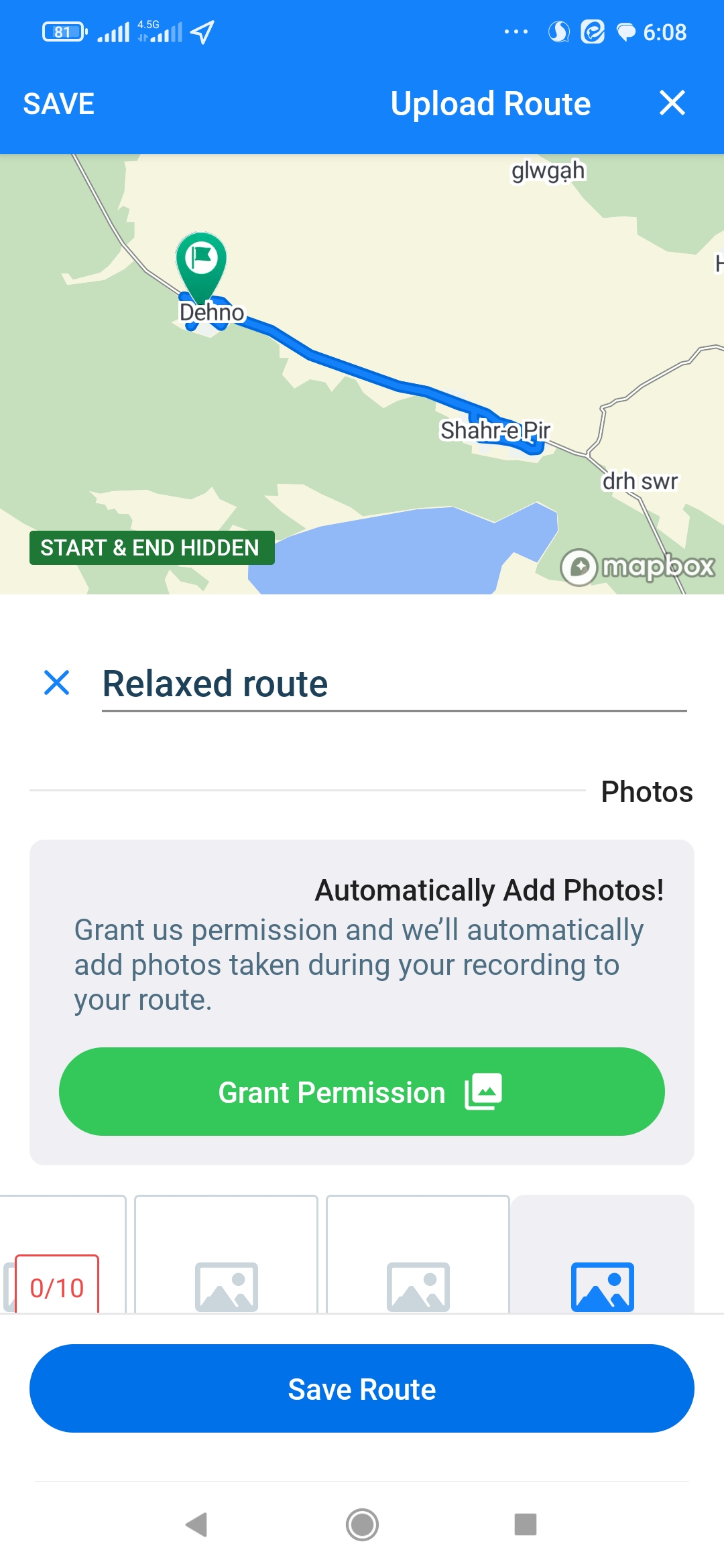 Relaxed route