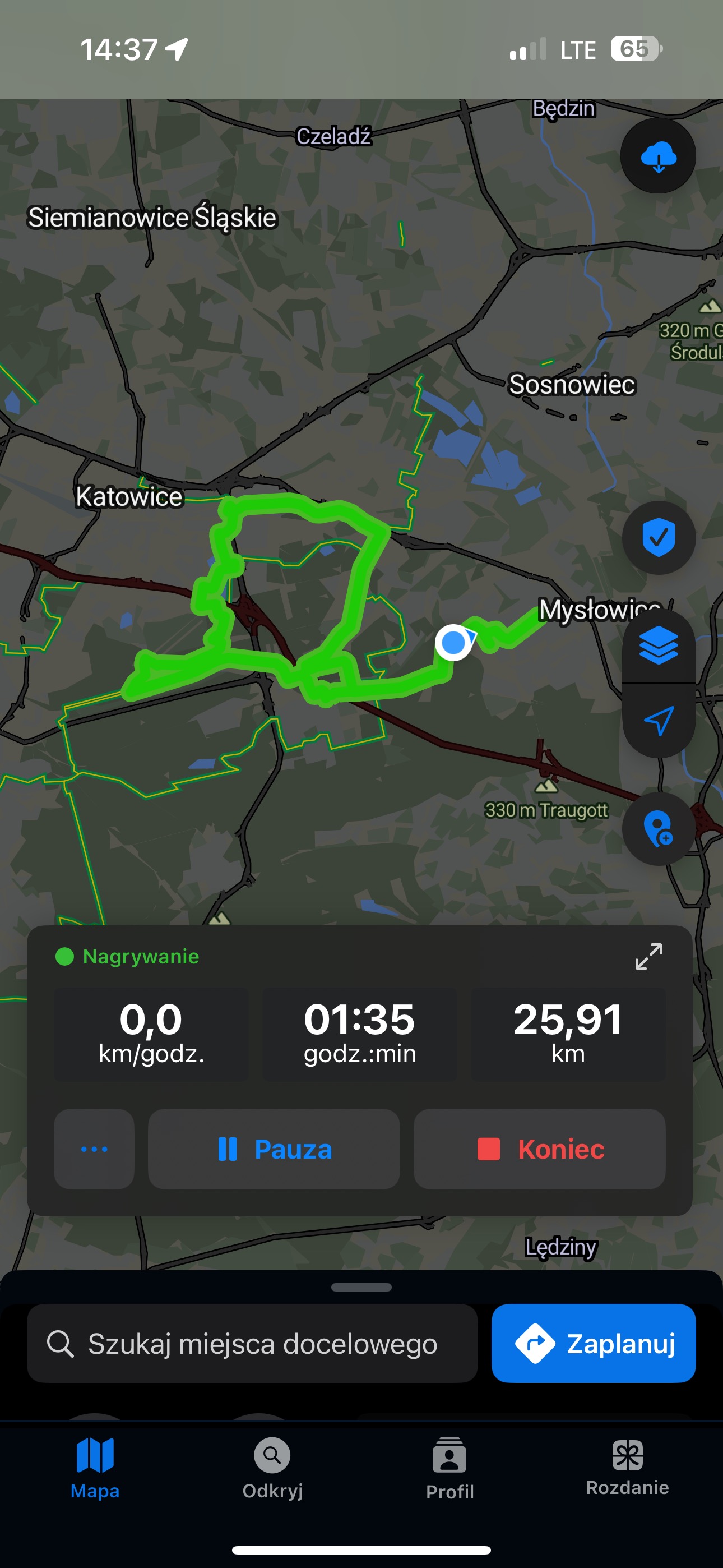 Fryderyka Chopina, Mysłowice do Fryderyka Chopina, Mysłowice