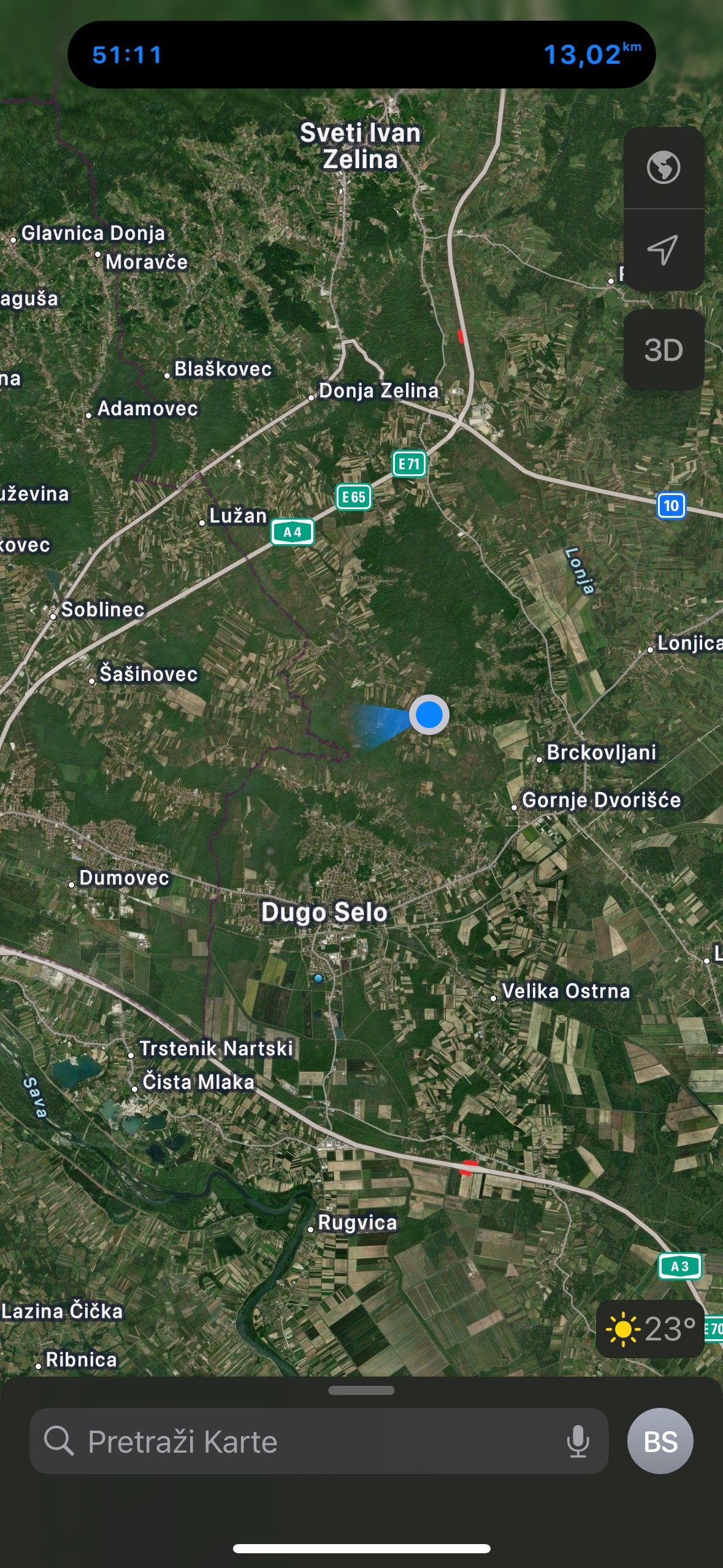 Foto 7 der Bikemap-Route "Dunavska ulica, Dugo Selo to Savski Trokut, Dugo Selo"